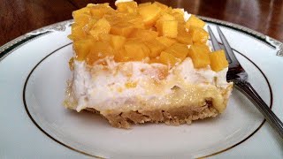 Easy Mango Dessert Recipe No Bake Mango Cake Mango Delight Creamy Mango Delight Summer Special Desse [upl. by Orteip]