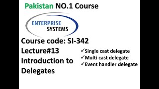 Lecture 13 introduction to delegates with types  Enterprise System  innovateITzoneofficial [upl. by Guarino93]