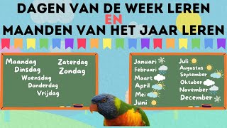 Dagen van de week leren ☆ maanden van het jaar leren ☆ Nederlandse Peuter en Kleuter Kinderfilmpjes☆ [upl. by Hanej]