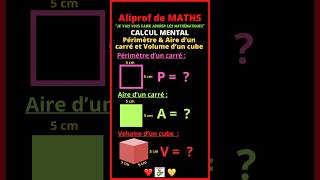 🔳🟩🧊Maîtrisez les Secrets du Carré et du Cube  Périmètre Aire et Volume Expliqués [upl. by Platt]