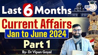 Last 6 months Current Affairs Jan to June 2024 Part 1 By Dr Vipan Goyal Study IQ [upl. by Angle]