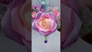 DIY ribbon rose flower giftdiy flowers gift craft handmadegifts rose diycrafts ribbon diy [upl. by Aneetak4]