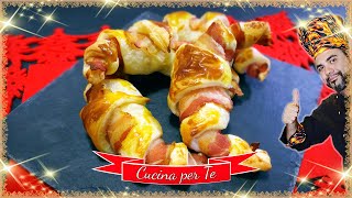 Cornetti di Pasta Sfoglia Salati  Antipasti [upl. by Yetty]