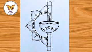 Beautiful krishna flute drawing Diwali drawing with flute Chitra [upl. by Harias]