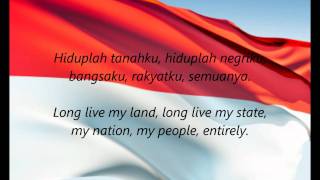 Indonesian National Anthem  quotIndonesia Rayaquot IDEN [upl. by Fanya]