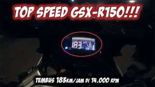 FULL TOP SPEED SUZUKI GSX R150  TEMBUS 183KPH TREK 500M GUNUNG SAHARI [upl. by Anavoj]