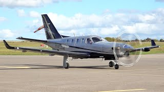 Private Daher TBM 940 start up amp take off  Fastest Single Engine Turboprop plane [upl. by Garate]