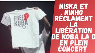 Koba LaD en prison  Niska et Ninho réclament la libération de Koba La D en plein concert [upl. by Mcguire]