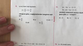 KAREKÖK TYT Matematik 1Dereceden Denklemler Test1 Anlatımlı Çözümleri20182019 basım [upl. by Heyward]