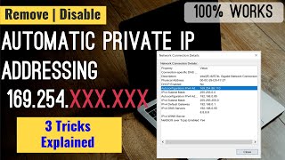 How To Disable The APIPA Autoconfiguration IPv4 Address 169254XX [upl. by Isdnil]