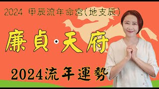 【2024甲辰年紫微流年運勢】系列流年命宮廉貞、天府2024運勢 廉貞、天府在辰2024流年運勢 2024流年運勢2024流年四化chinese astrology [upl. by Parent]