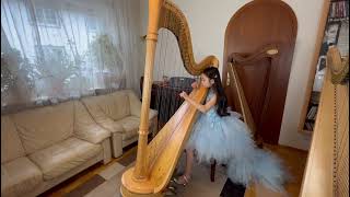 G F Haendel — Concerto for Harp in Bflat major 1st mvt Charlotte Ngo  10 year old harpist [upl. by Eldorado210]