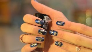 TUTORIAL Nailart Stellata con la stagnola  Glittering Night Nailart [upl. by Lezti867]