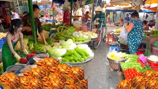 Amazing Morning Street Food Market Scene in Sai Gòn Vietnam 2023 Fish seafood fruit ENJOY [upl. by Pattin]