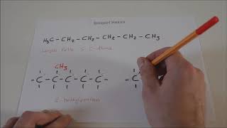 Konstitutionsisomere bei Alkanen Wie viele hat Hexan [upl. by Sakiv]