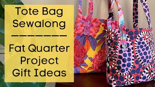 How to Sew a Tote Bag Using Fat Quarters  Magnetic Snap amp Zipper Sewing Video Tutorial  Gift Idea [upl. by Ardnoel]