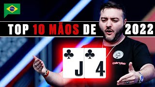 As 🔝10 MELHORES MÃOS DE POKER de 2022 ♠️ PokerStars Brasil [upl. by Frymire222]