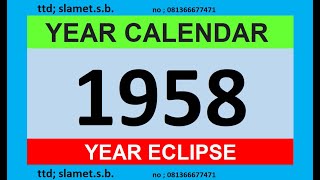 calendar year 1958 calendar blog eclipse education music entertainment inggeris [upl. by Sheply]