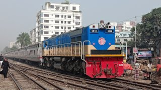 Upakul Express Train Pulled By EMD GT38ACL 3001 Diesel Electric Locomotive Of Bangladesh Railways [upl. by Ahsiemac]