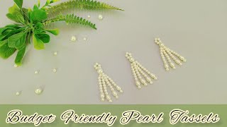 How to make fancy tassels  Beautiful Latkans making with pearls  Pearl tassels  DIY pearl buttons [upl. by Tarrant]