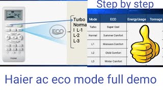 haier ac remote eco mode and full demo haier haierremotedemo haierecomodedemo coolingac [upl. by Puklich356]