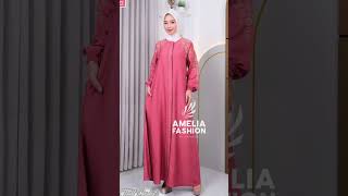 Gamis lebaran model terbaru kekinian 2024 gamis remaja cantik simple elegant [upl. by Mullac]