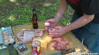 How to Grill Beer Bottle Bacon Breakfast Burgers  Recipe [upl. by Eenerb]