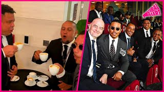 R9 and Roberto Carlos share a cappuccino with Salt Bae [upl. by Nazario]