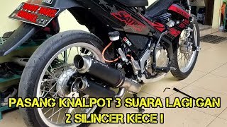 Pasang knalpot 3 suara di satria f150 karbu Tridente F22 Tomahawk [upl. by Clorinde42]