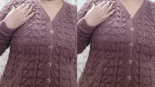 Full Cardigan knitting designpattern Tutorial 31 for cardigan sweater jacket frock in hindi [upl. by Veta]