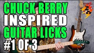 Chuck Berry Inspired Guitar Licks 13  Rock n Roll Guitar Lesson [upl. by Eelanej]