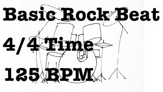 125 BPM Rock Drum Beat  44 Time  Rock Drum Backing Track Drum Loop 125 Beats per Minute  125BPM [upl. by Atiragram]