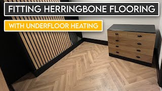 How to Fit Laminate Herringbone Flooring amp Under Floor Heating [upl. by Naynek]