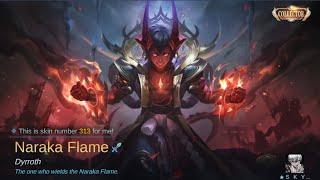 DYRROTH COLLECTOR SKIN NARAKA FLAME GAMEPLAY 🔥😈 TOP GLOBAL DYRROTH BUILD 2024 🔱  Sky MLBB [upl. by Dyun65]