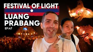 This is The Best Loy Krathong Celebration Youll see in Laos Laos Motorbike Trip🇱🇦 Ep47 [upl. by Anhoj]