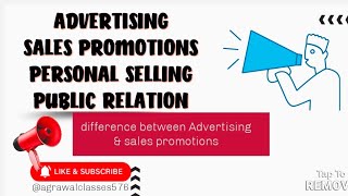 ADVERTISING SALES PROMOTIONS PERSONAL SELLING PUBLIC RELATIONS PROMOTIONAL TOOLS  MARKETING MIX [upl. by Mathias]