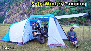 Solo Night Camping in Uttarakhand Forest with Big Tent  Camping in India  ridingwithpeace [upl. by Christianson973]