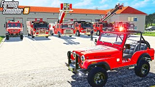 UPGRADING NEW FIRE STATION KST MAP  LADDER TRUCKS  FARMING SIMULATOR 2019 [upl. by Bove]