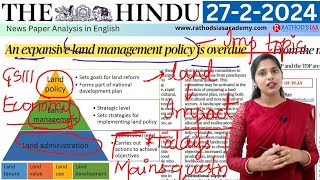 2722024  The Hindu Newspaper Analysis in English  upsc IAS currentaffairs editorialanalysis [upl. by Merrell]