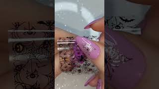 Easy Halloween Nail Art using Nail Foils 🎃🖤 music nailart halloweennails halloween [upl. by Farver765]