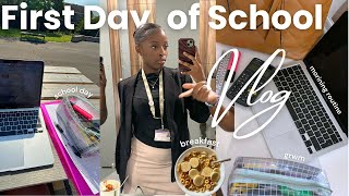 First day of CollegeSixthForm Vlog  year 13  6AM grwm morning routine school day realistic [upl. by Nosahc584]