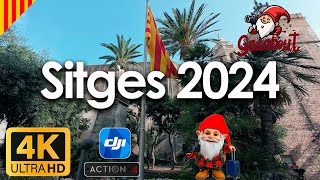 A walk in Sitges 2024  Catalunya XXI 4K  Gadabout040 Osmo Action 4 filming [upl. by Marva318]