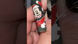 EXQUISITE Mickey and Minnie Christmas Nails ✨🎄😆 [upl. by Elyrad203]