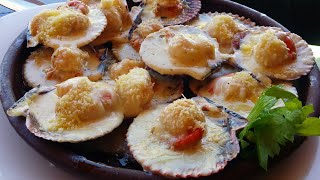 Baked scallops with parmesan cheese  Ostiones a la parmesana [upl. by Esaele983]