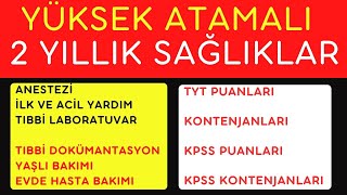 2023 yks sıralamalar Ataması olan iki yıllık sağlık bölümleri puanları sağlık bölümü tercihi [upl. by Mcnully]