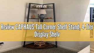 Review CAPHAUS Tall Corner Shelf Stand 4Tier Display Shelves Ladder Corner Wood Storage Plant Boo [upl. by Lian]