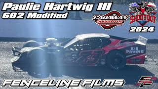 Paulie Hartwig III 602 Modified Caraway Speedway North South Shootout 2024 [upl. by Marba]