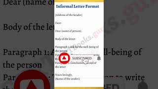 How to write Informal Letter  Format shorts informalletter communicationskills [upl. by Davy]