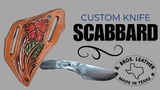 Crafting a Stunning Leather Knife Scabbard for a HandForged Horseshoe Knife  Full Process Tutorial [upl. by Dnomso605]