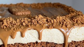 Cheesecake spéculoos  SANS CUISSON avec 5 INGREDIENTS [upl. by Odlonyer567]